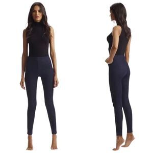 Comando Pull On Indigo Stretch High Rise Skinny Raw Hem Jean Jegging Large